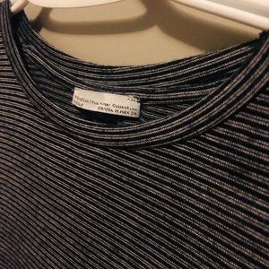 Zara Basic Blue White Striped T Shirt